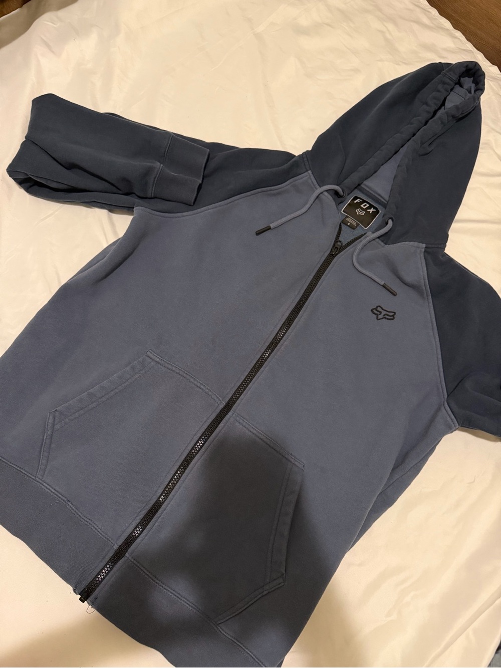 Fox Men's Two-Tone Navy and Slate Zip Hooded Sweatshirt